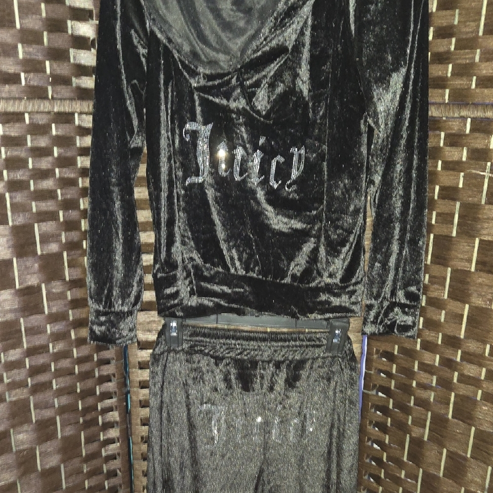 Juicy Couture Black Velour Set 100% Polyester